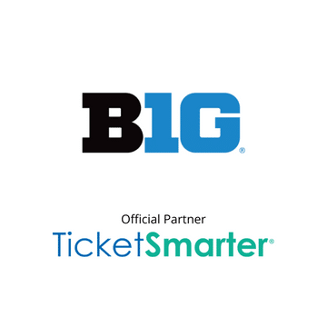 Graphic with stacked logos for USA Today Sports and TicketSmarter. USA Today Sports logo is a large red circle on the left with bold font on the right reading USA Today Sports. USA and Today are in black, Sports is in red. Text between says official partner. TicketSmarter logo is two-tone with Ticket written in blue and Smarter written in a bold teal.