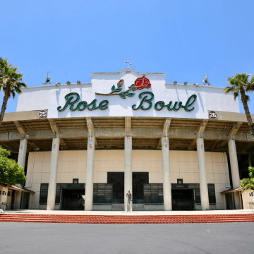 The Rose Bowl Stadium from the front.
