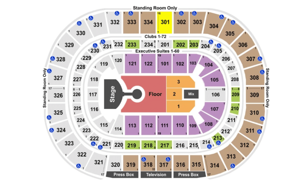 United Center Seating Chart Graphic.