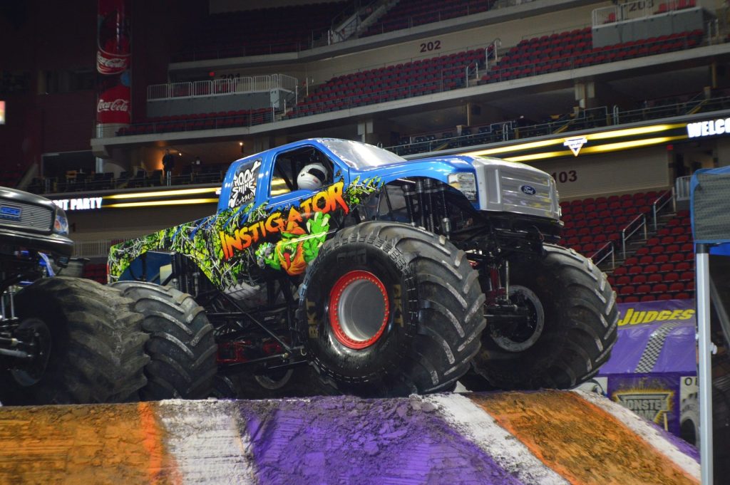 The Instigator prepares to compete in a Monster Truck competition.